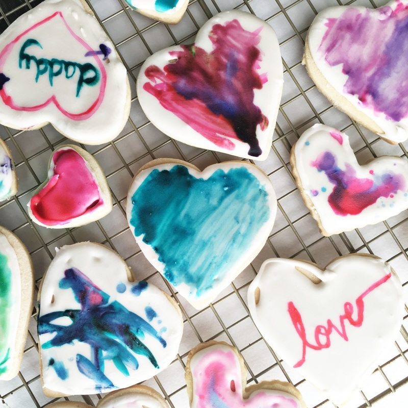 let your toddler paint on the cookies